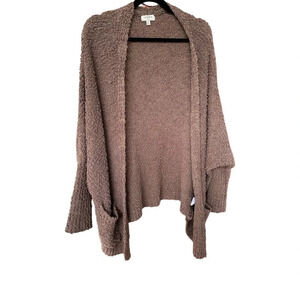 UMGEE Women's Dolman Sleeve Cozy Brown Cardigan Popcorn Sweater Size Medium